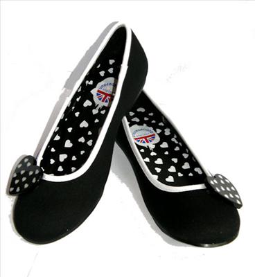 Rizo Black & White Heart Shoes (BA-001CA-HRTBW) 