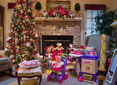 room full of gifts