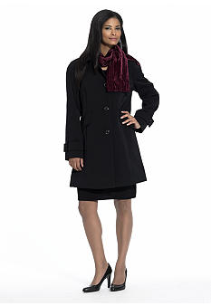 London Fog Rain Coat With Velvet Scarf