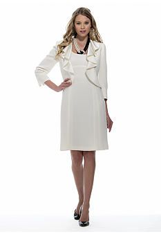 Tahari ASL Cascade Neck Jacket Dress