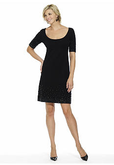 Karen Kane Black Stone Trim Dress