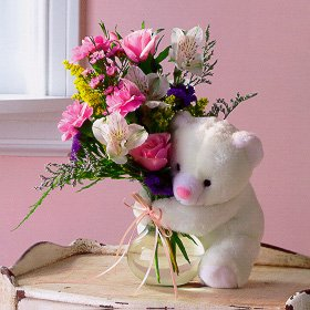 teddy wid flowers