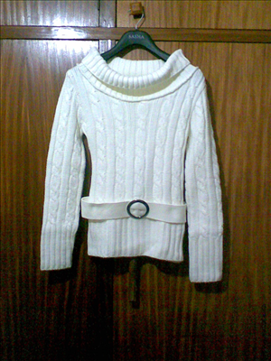 white sweater