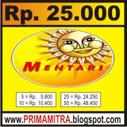 free pulsa  MENTARI-25 from PRIMAMITRA