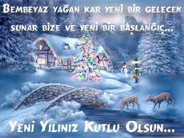 Bembeyaz yağan kar, ne yaşanmışsa yaşansın örter geçmişin hatalarını... Yeni bir gelecek sunar bize ve yeni bir başlangıç... Yeni yılın tüm insanlığa ve ülkemize barış, mutluluk getirmesi dileğiyle yeni yılınızı kutlarım. Her şey gönlünüzce olsun!