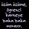 üzüm üzüme, öğrenci karneye baka baka morarır...