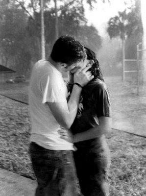 Romantic kiss