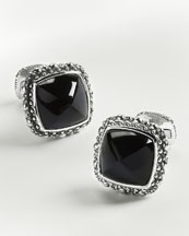 David Yurman Petrvs Sea Urchin Black Jade Cuff Links