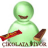 çikolata yiyor