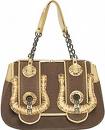 Fendi Canvas and Straw B Bag