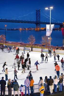 Ice Skating on Penn's Landing