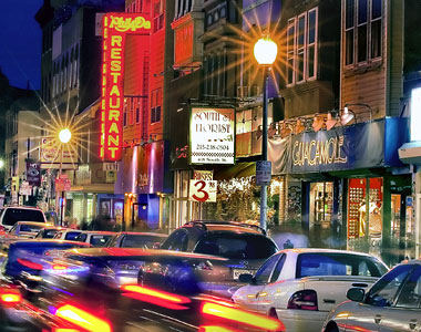A summer night on South Street.