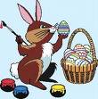 Le lapin de Paques vient donner des chocolats