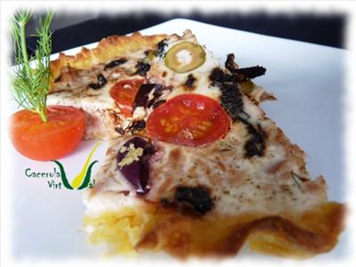 Quiche de atún tomates secos y eneldo